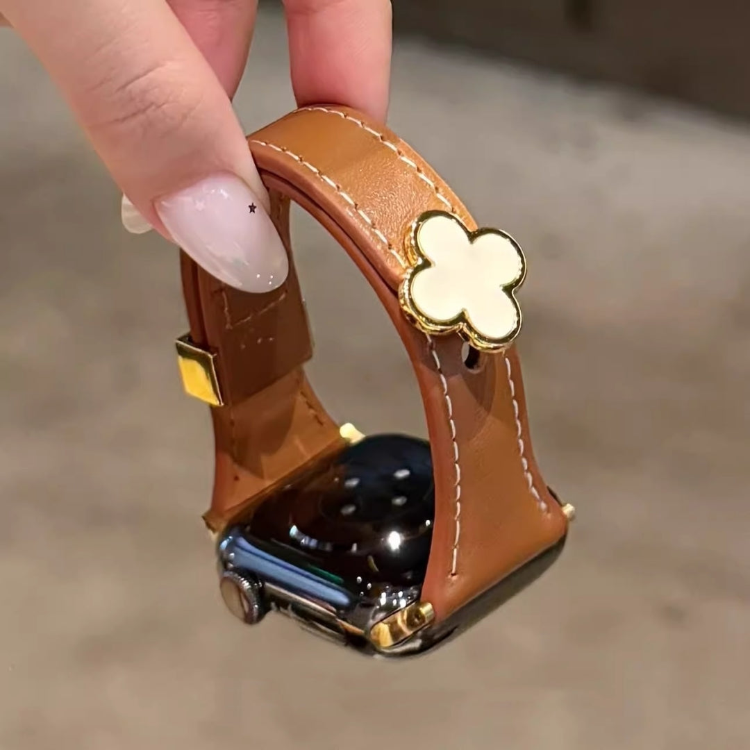 Elegant Floral Leather Strap