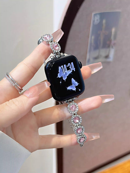 Rainbow Crystal Pearl Bracelet for Apple Watch