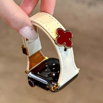 Elegant Floral Leather Strap
