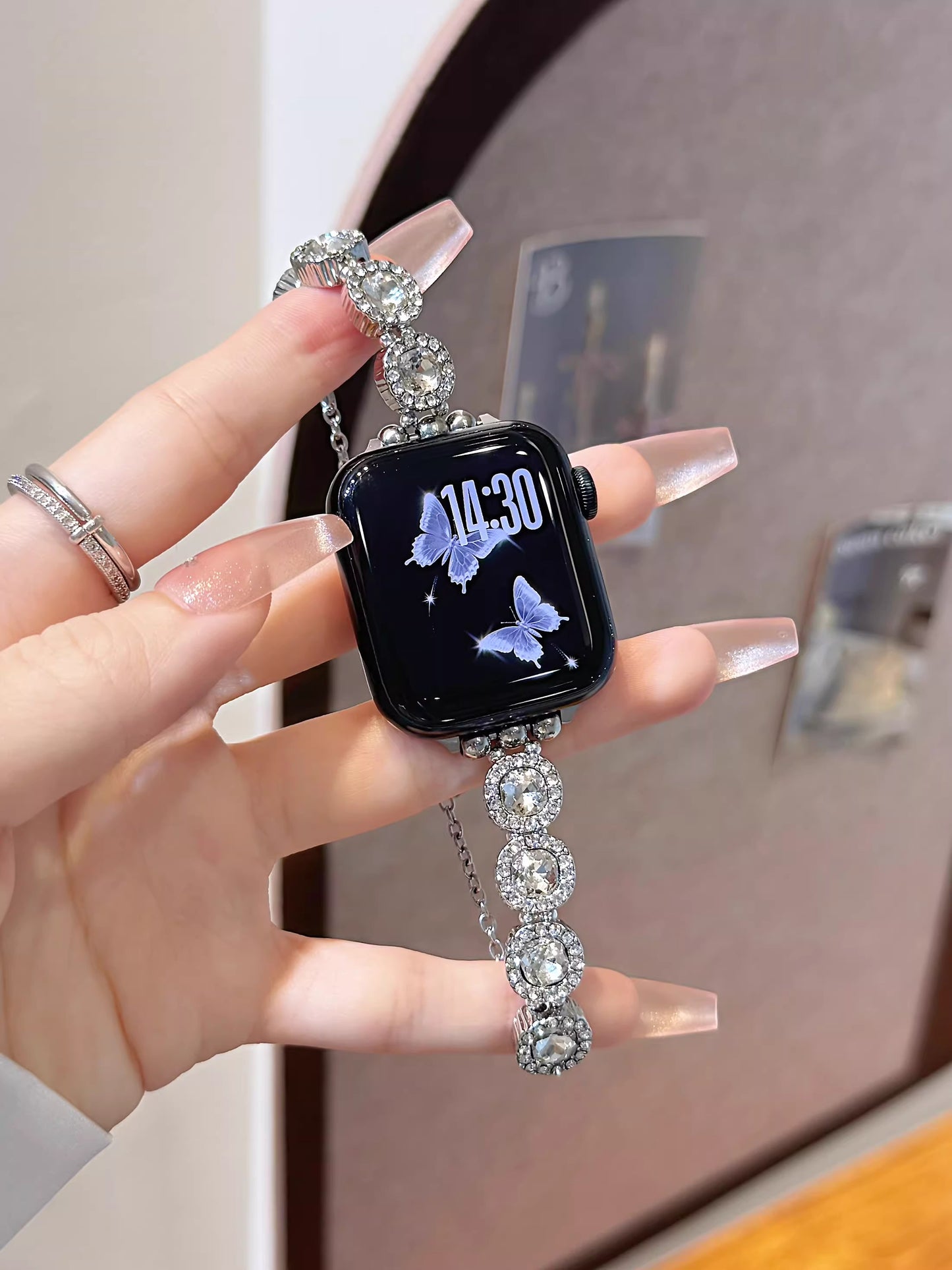 Rainbow Crystal Pearl Bracelet for Apple Watch