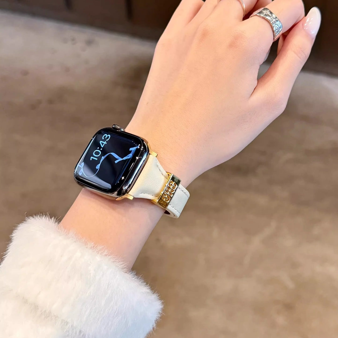 Elegant Floral Leather Strap