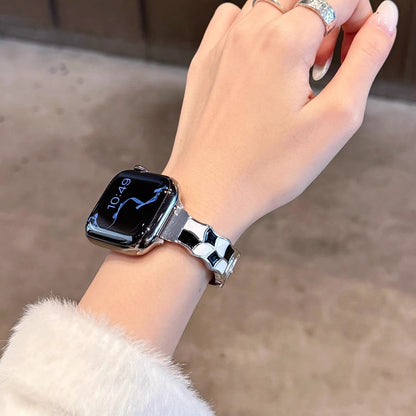 Plaid Leather Strap For Apple Watch