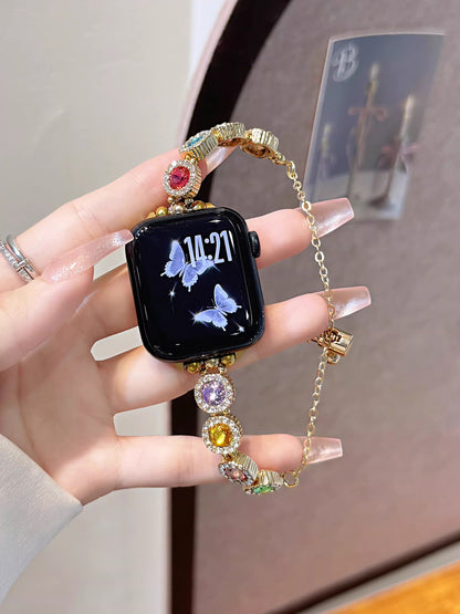 Rainbow Crystal Pearl Bracelet for Apple Watch
