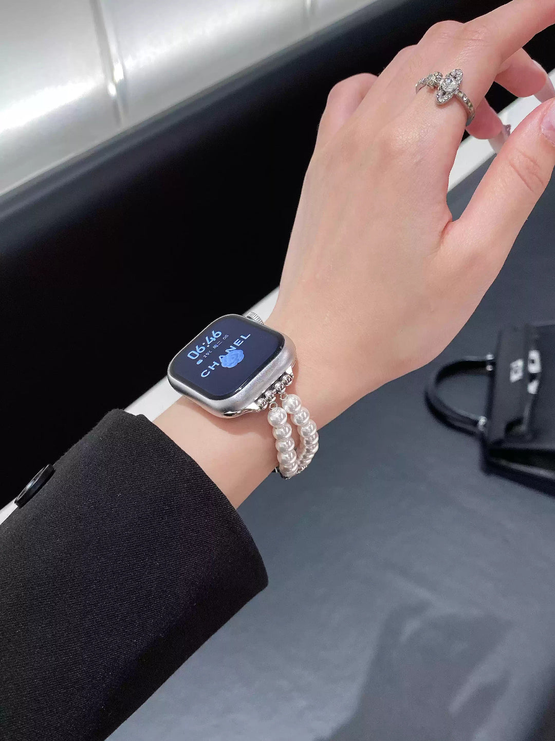 Rainbow Crystal Pearl Bracelet for Apple Watch